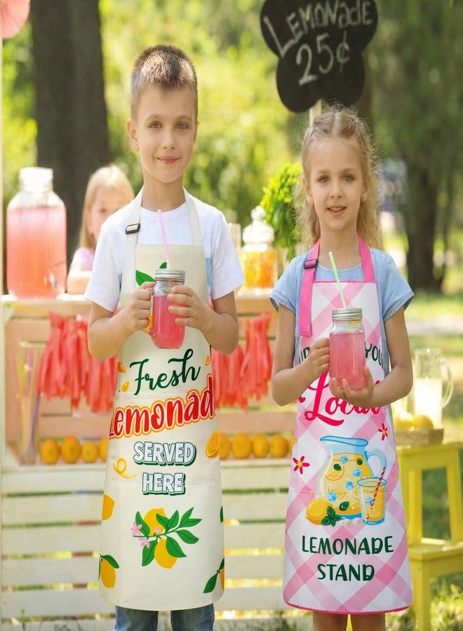 XLSXEXCL 3 Pack Lemonade Stand Apron, Lemon kids Aprons with Pockets, Adjustable Lemonade Apron for Boys and Girls for Lemonade Stand Supplies, Summer Lemon Party Decor (3 Styles) - Image 5